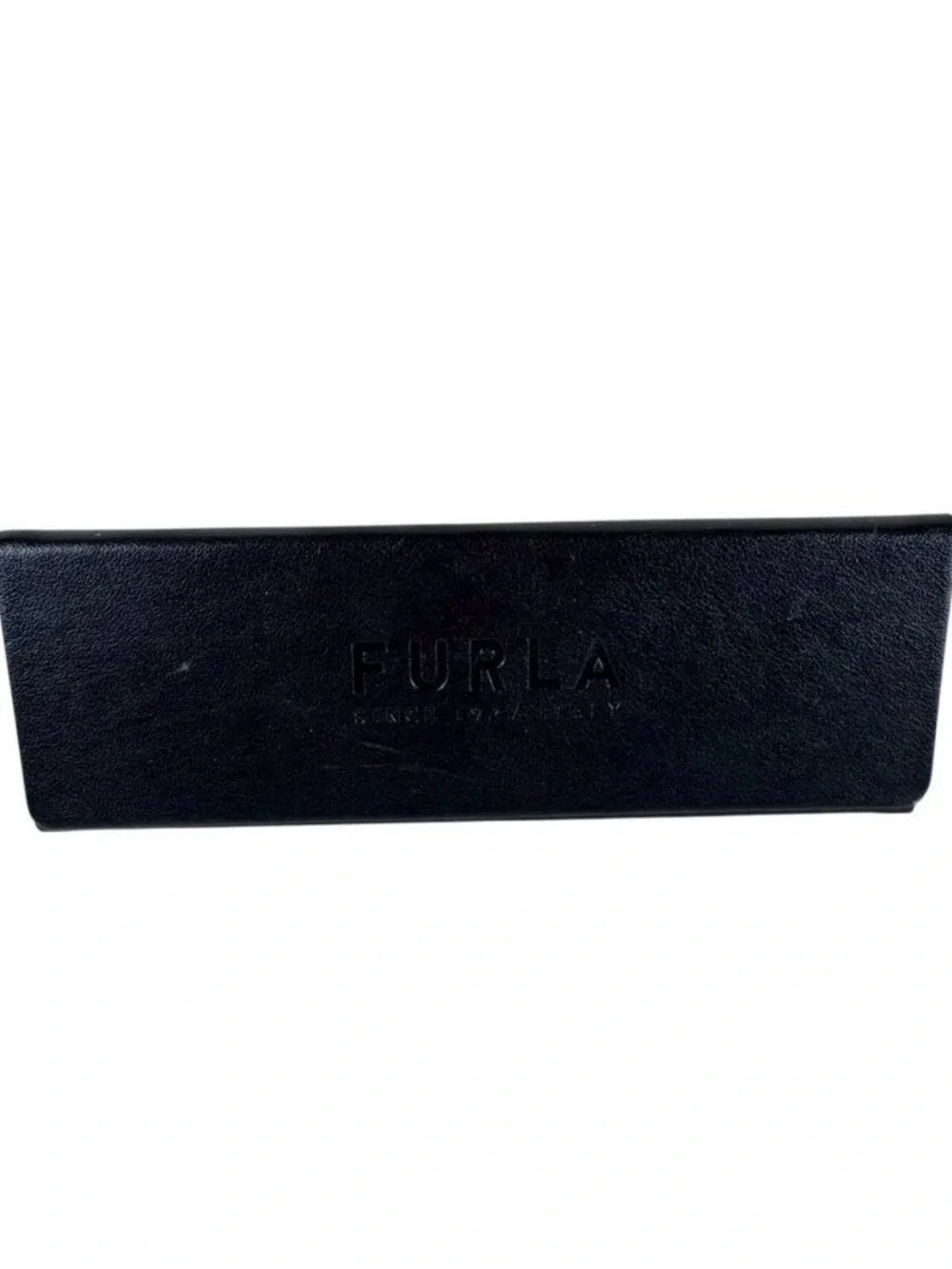 Furla Black Triangular Collapsible Lined Magnetic Closure Eyeglass Case